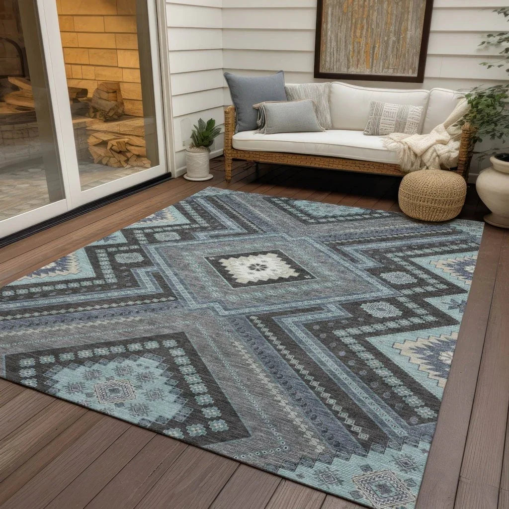 LOOMLAN Rugs Solene Pewter Washable Indoor-Outdoor Rug