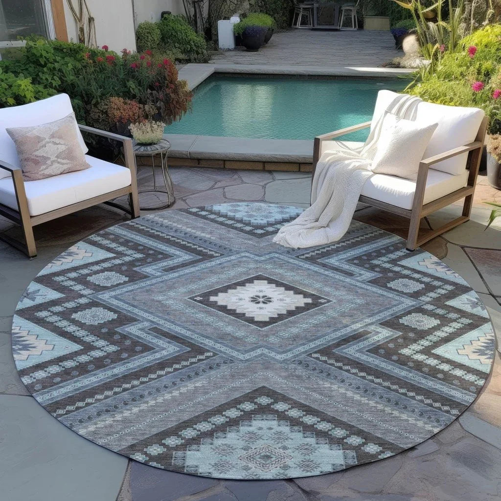 LOOMLAN Rugs Solene Pewter Washable Indoor-Outdoor Rug