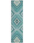 LOOMLAN Rugs Solene Teal Washable Indoor-Outdoor Rug