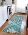 LOOMLAN Rugs Solene Teal Washable Indoor-Outdoor Rug