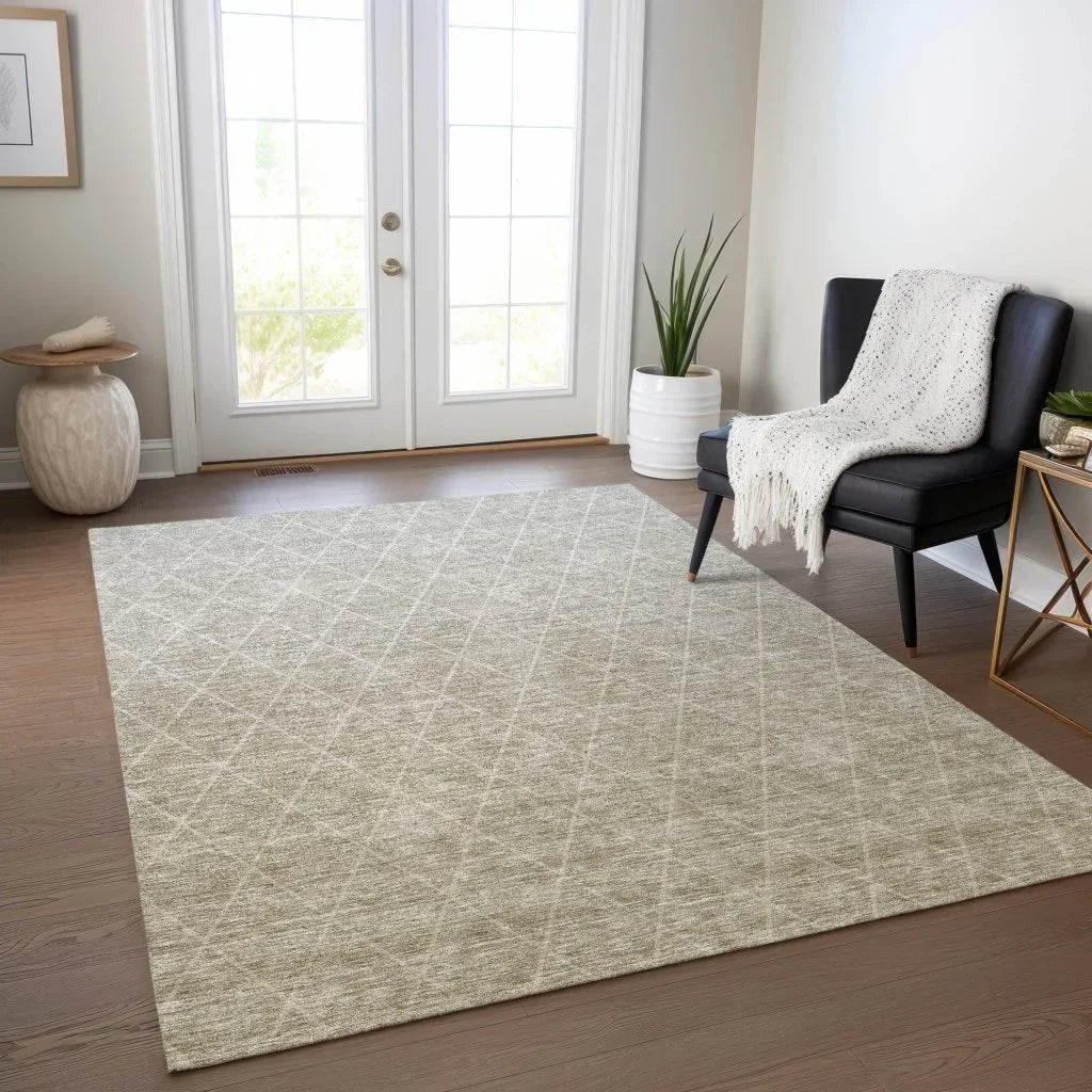 LOOMLAN Rugs Soleya Brown Washable Indoor-Outdoor Rug