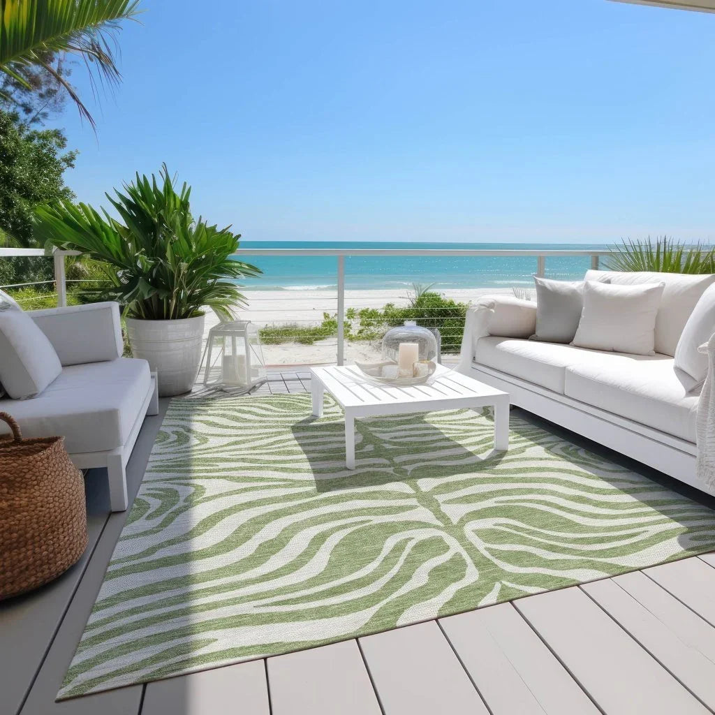 LOOMLAN Rugs Solstice Aloe Washable Indoor-Outdoor Rug