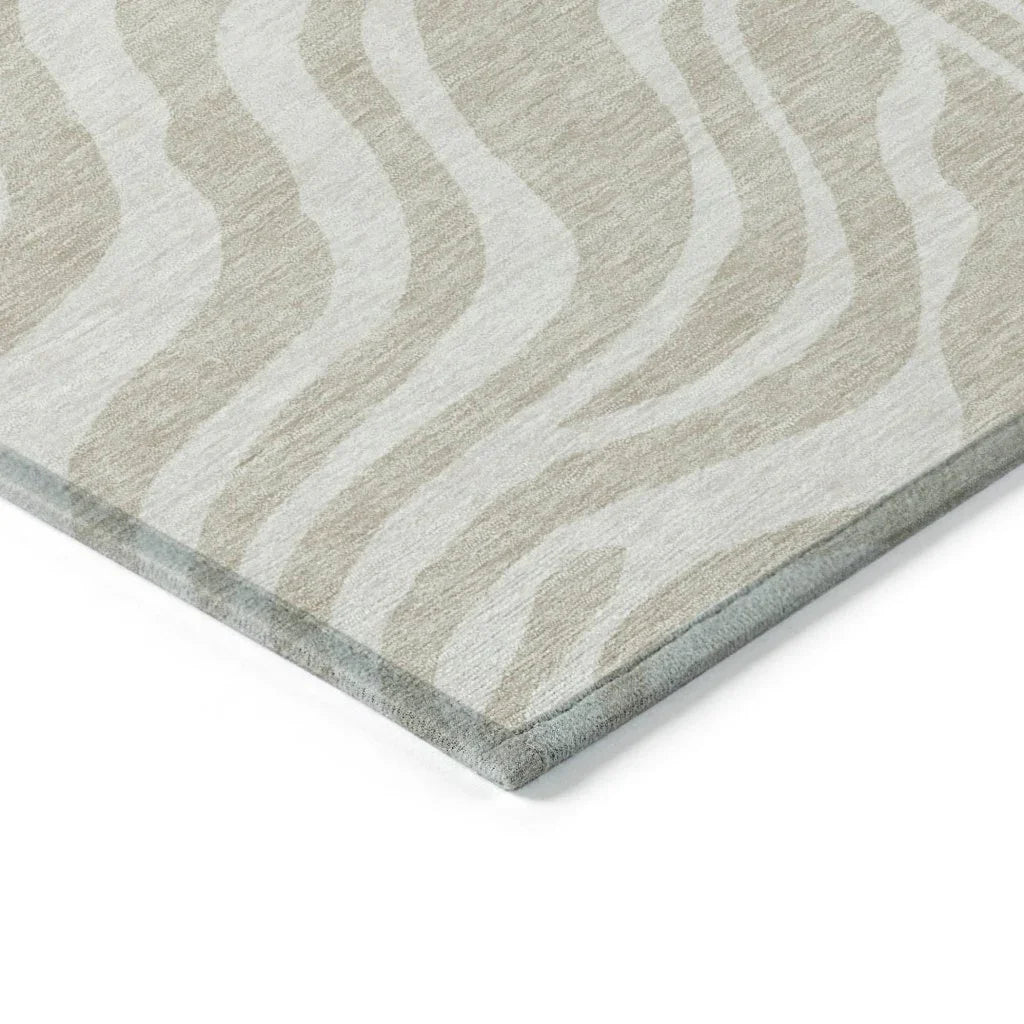 LOOMLAN Rugs Solstice Beige Washable Indoor-Outdoor Rug