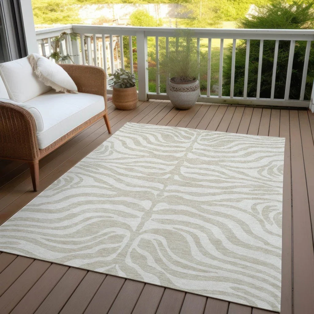 LOOMLAN Rugs Solstice Beige Washable Indoor-Outdoor Rug