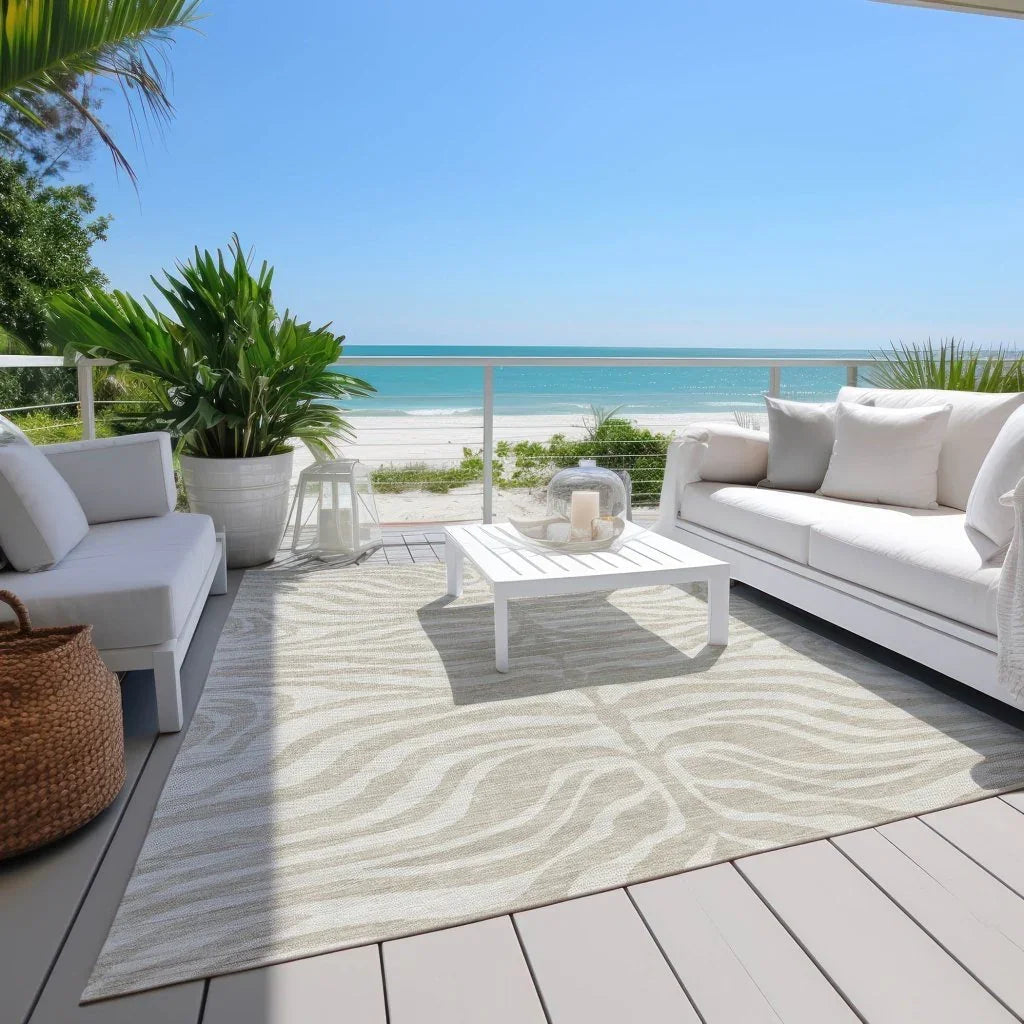 LOOMLAN Rugs Solstice Beige Washable Indoor-Outdoor Rug