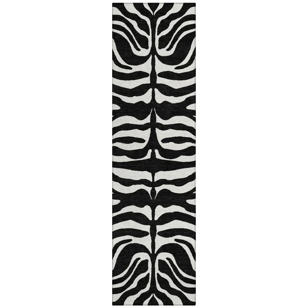 LOOMLAN Rugs Solstice Black Washable Indoor-Outdoor Rug