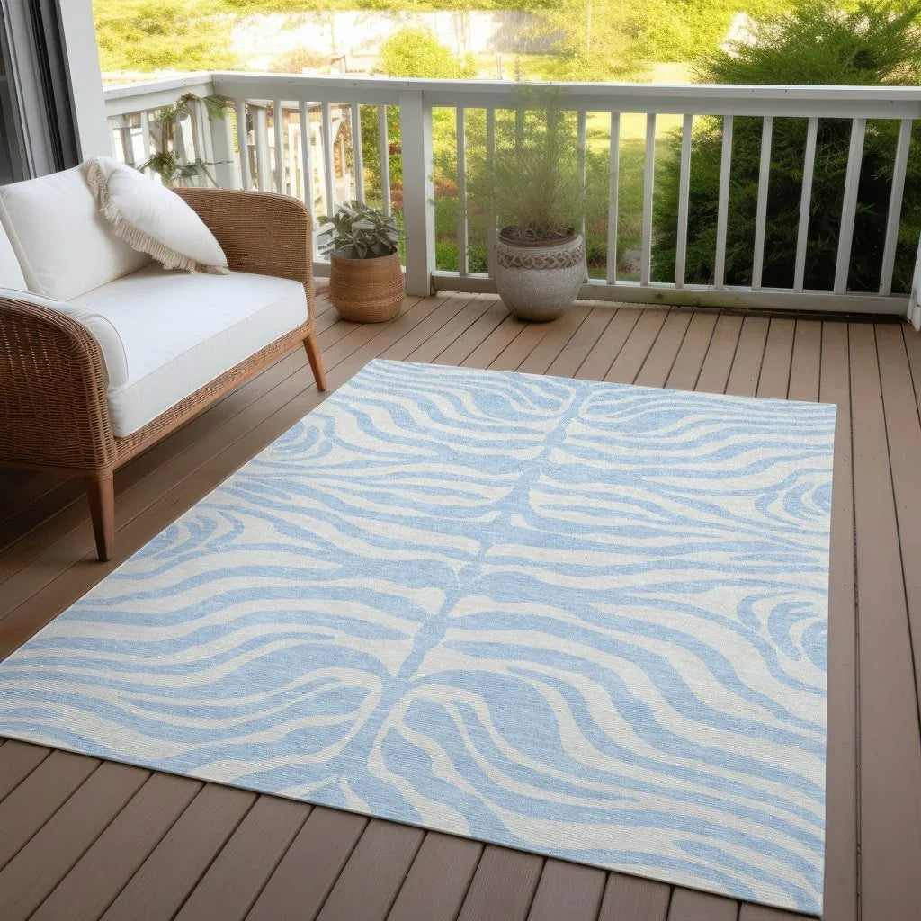 LOOMLAN Rugs Solstice Blue Washable Indoor-Outdoor Rug