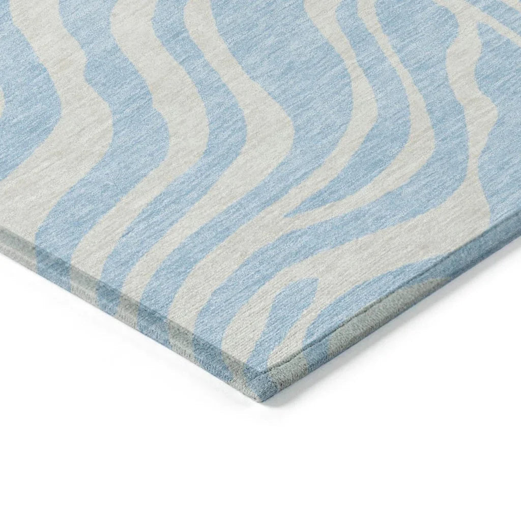 LOOMLAN Rugs Solstice Blue Washable Indoor-Outdoor Rug