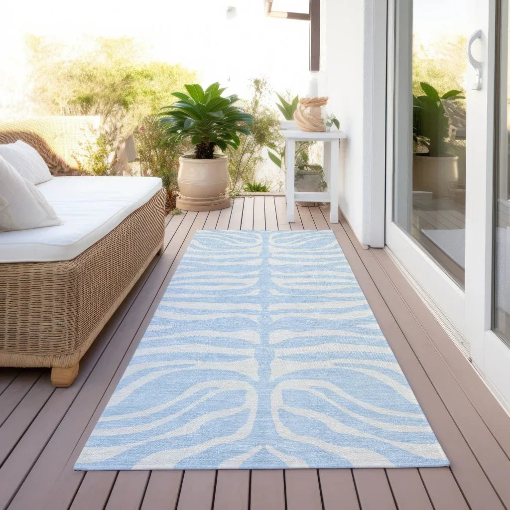 LOOMLAN Rugs Solstice Blue Washable Indoor-Outdoor Rug
