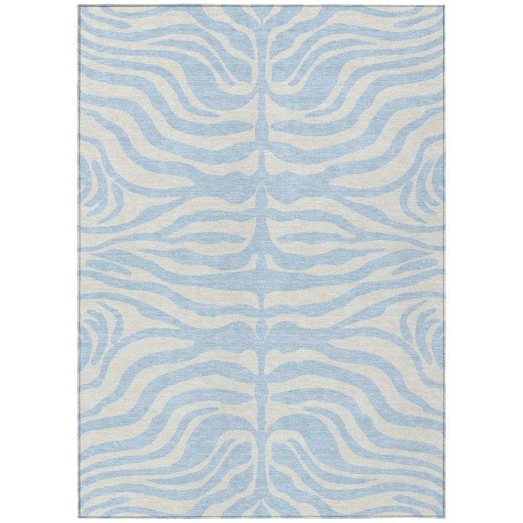 LOOMLAN Rugs Solstice Blue Washable Indoor-Outdoor Rug