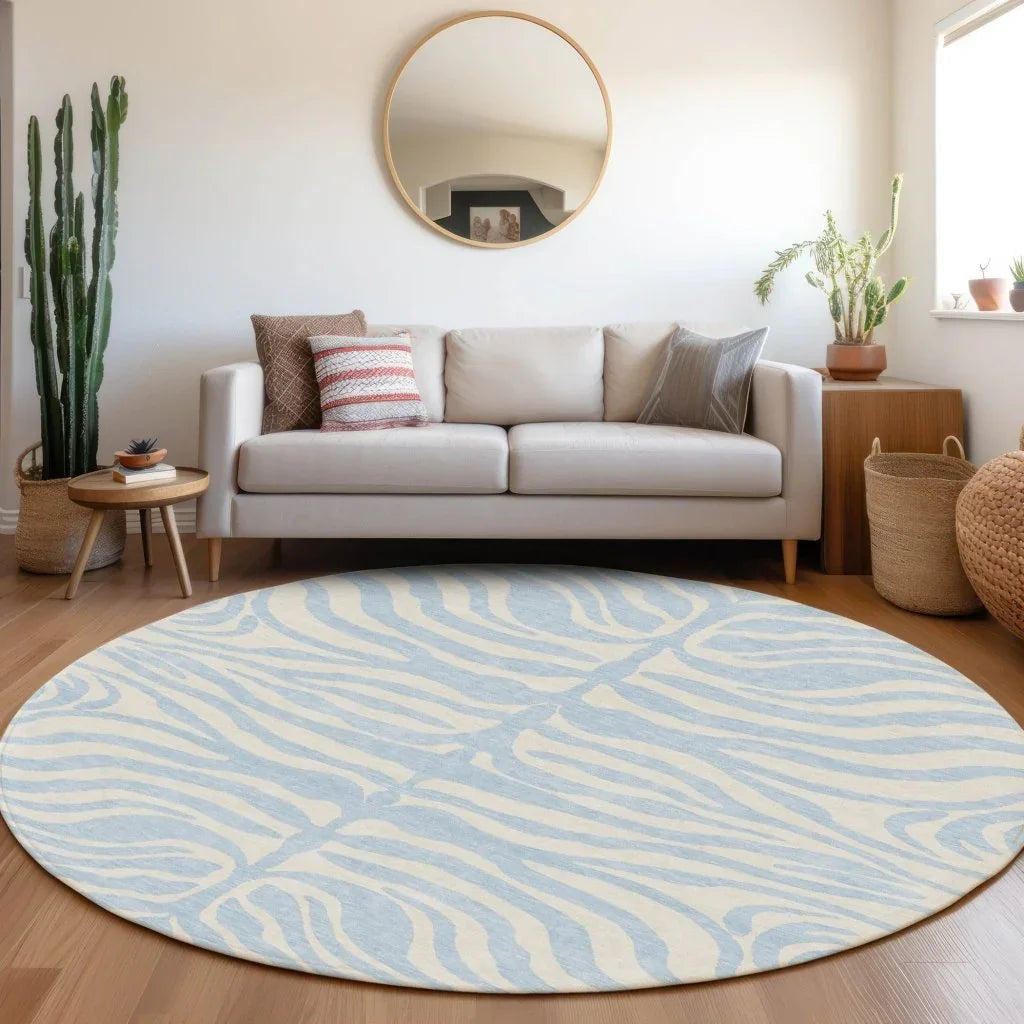 LOOMLAN Rugs Solstice Blue Washable Indoor-Outdoor Rug
