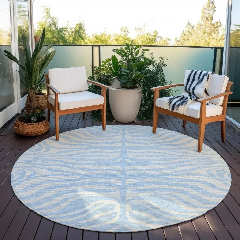 LOOMLAN Rugs Solstice Blue Washable Indoor-Outdoor Rug