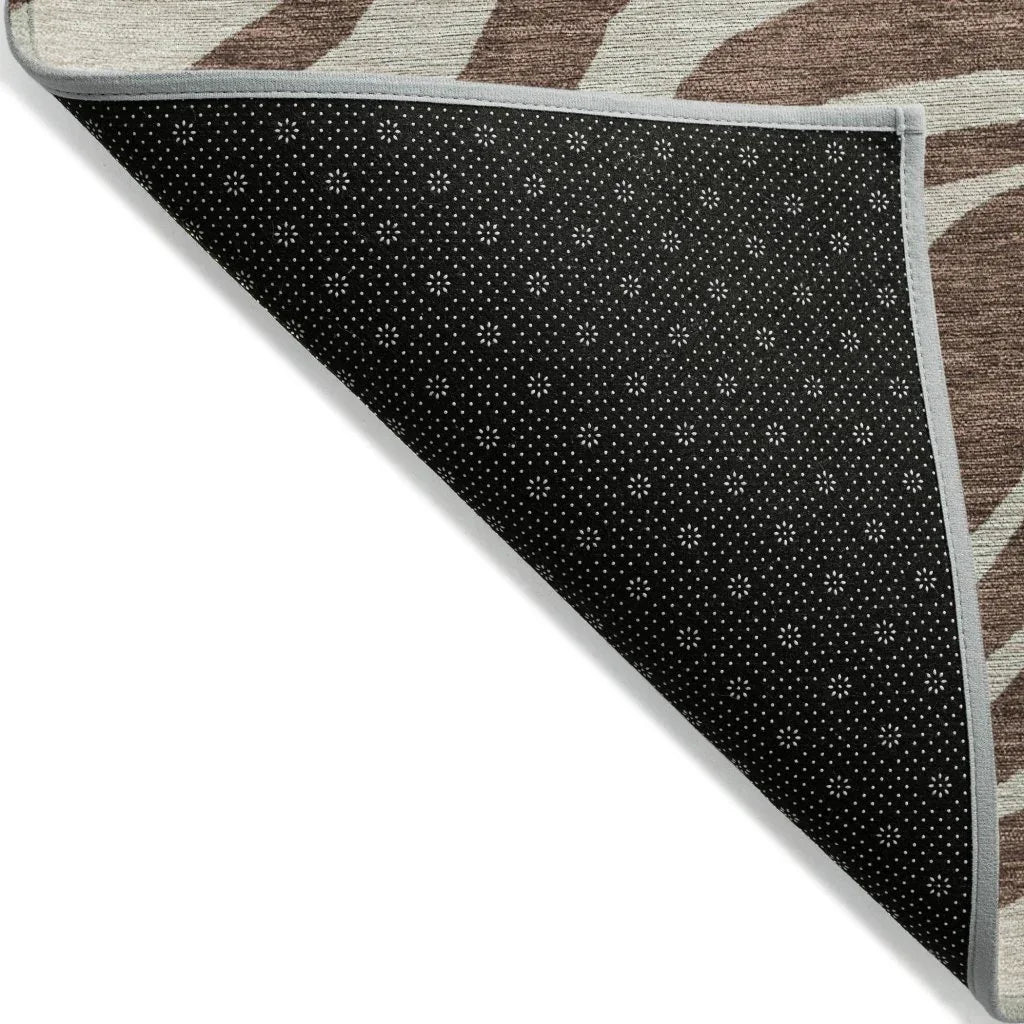 LOOMLAN Rugs Solstice Brown Washable Indoor-Outdoor Rug
