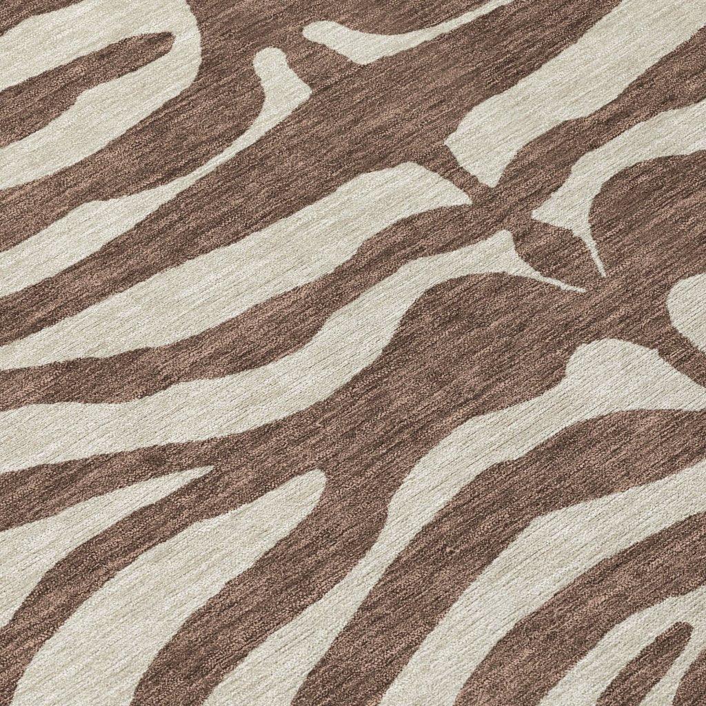 LOOMLAN Rugs Solstice Brown Washable Indoor-Outdoor Rug