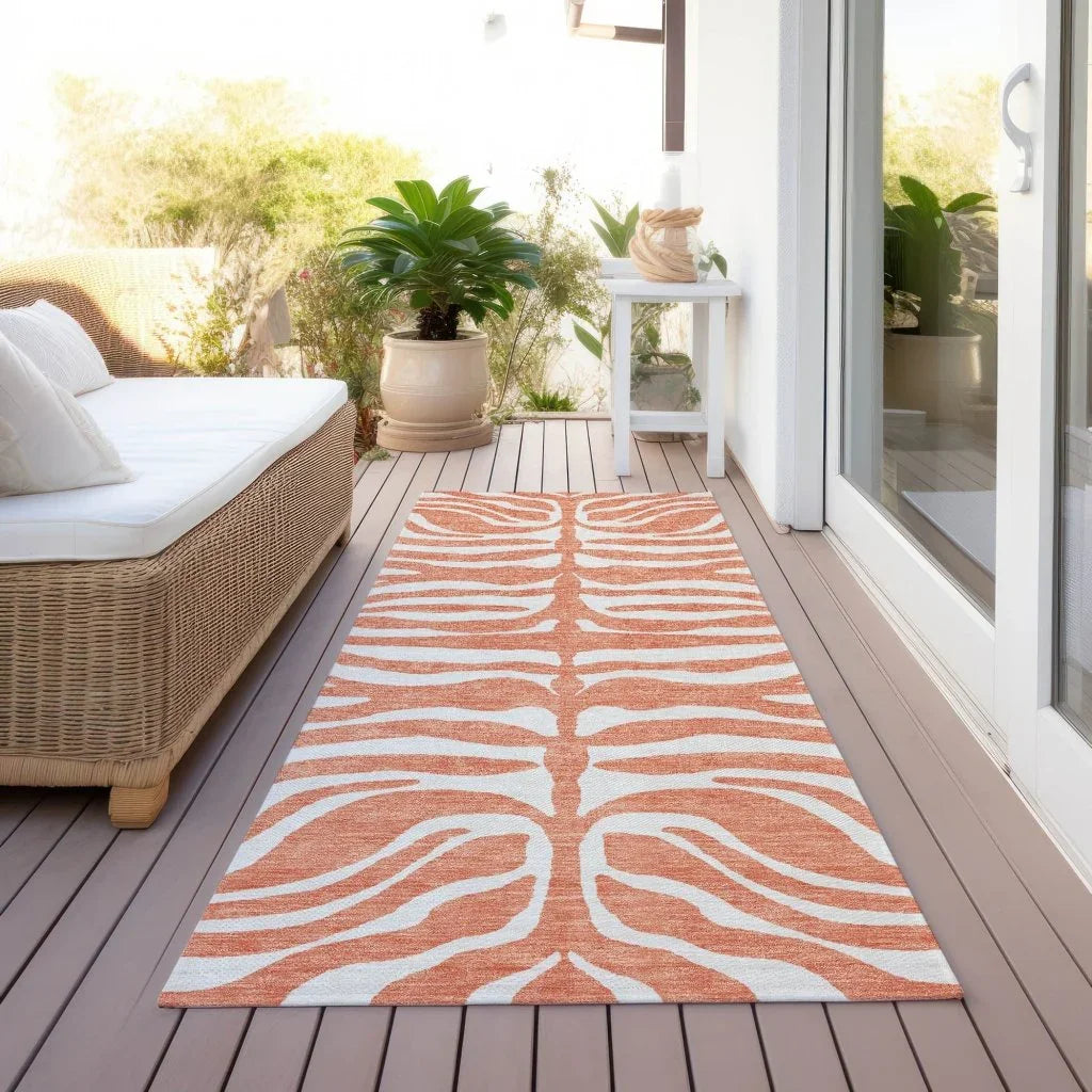 LOOMLAN Rugs Solstice Coral Washable Indoor-Outdoor Rug