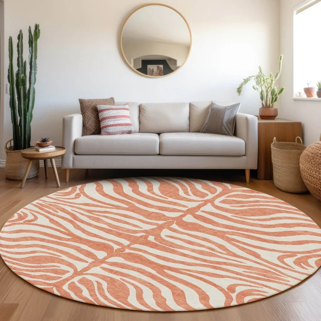 LOOMLAN Rugs Solstice Coral Washable Indoor-Outdoor Rug