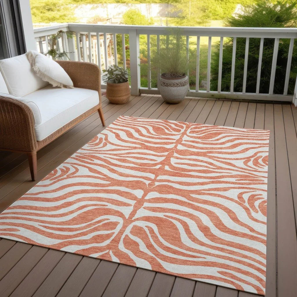 LOOMLAN Rugs Solstice Coral Washable Indoor-Outdoor Rug
