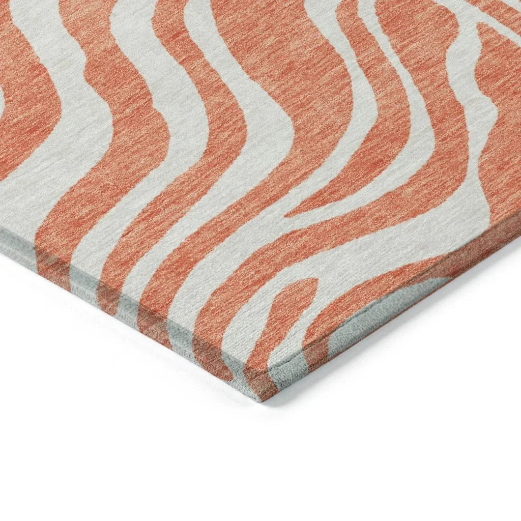 LOOMLAN Rugs Solstice Coral Washable Indoor-Outdoor Rug