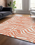 LOOMLAN Rugs Solstice Coral Washable Indoor-Outdoor Rug