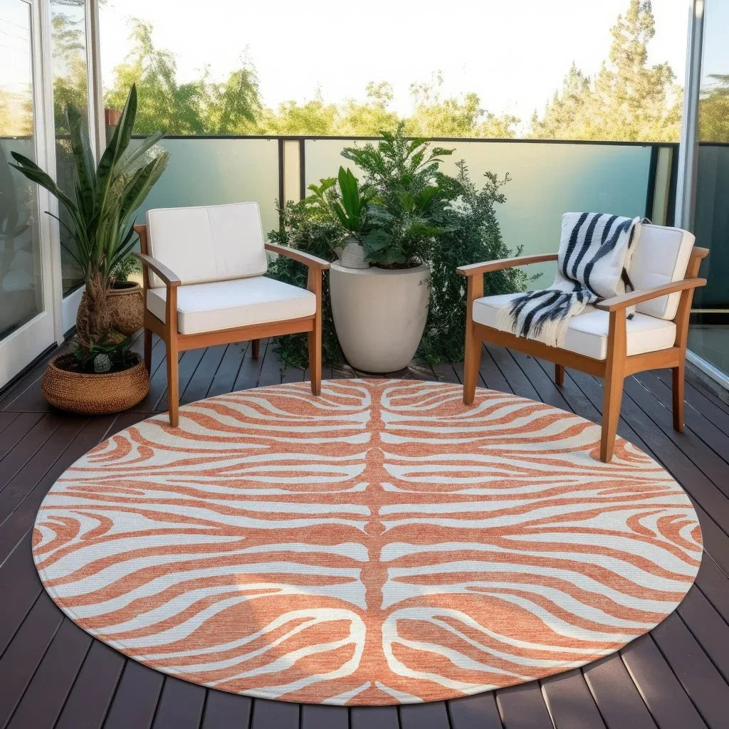 LOOMLAN Rugs Solstice Coral Washable Indoor-Outdoor Rug