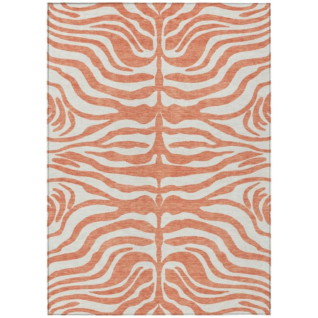 LOOMLAN Rugs Solstice Coral Washable Indoor-Outdoor Rug