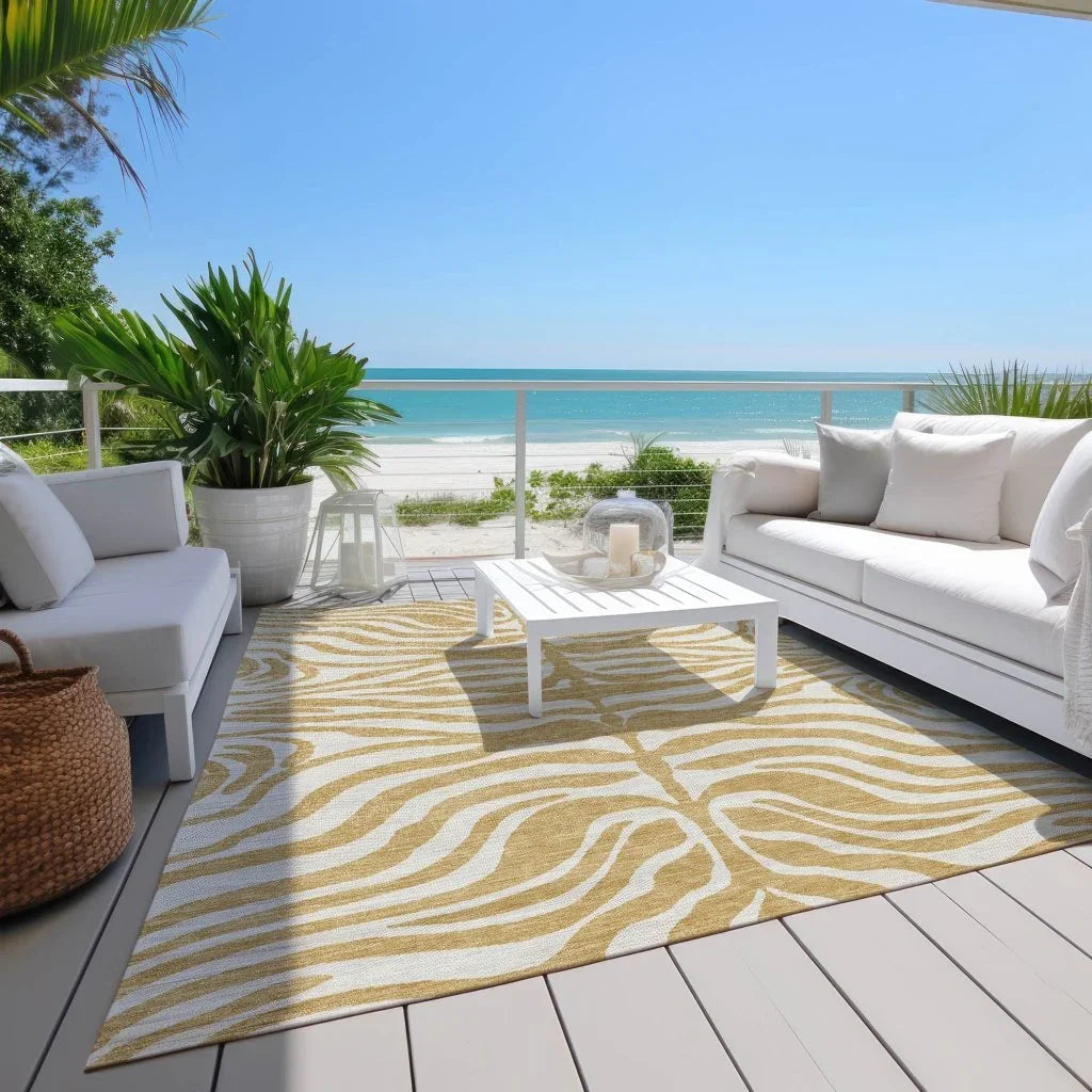 LOOMLAN Rugs Solstice Gold Washable Indoor-Outdoor Rug