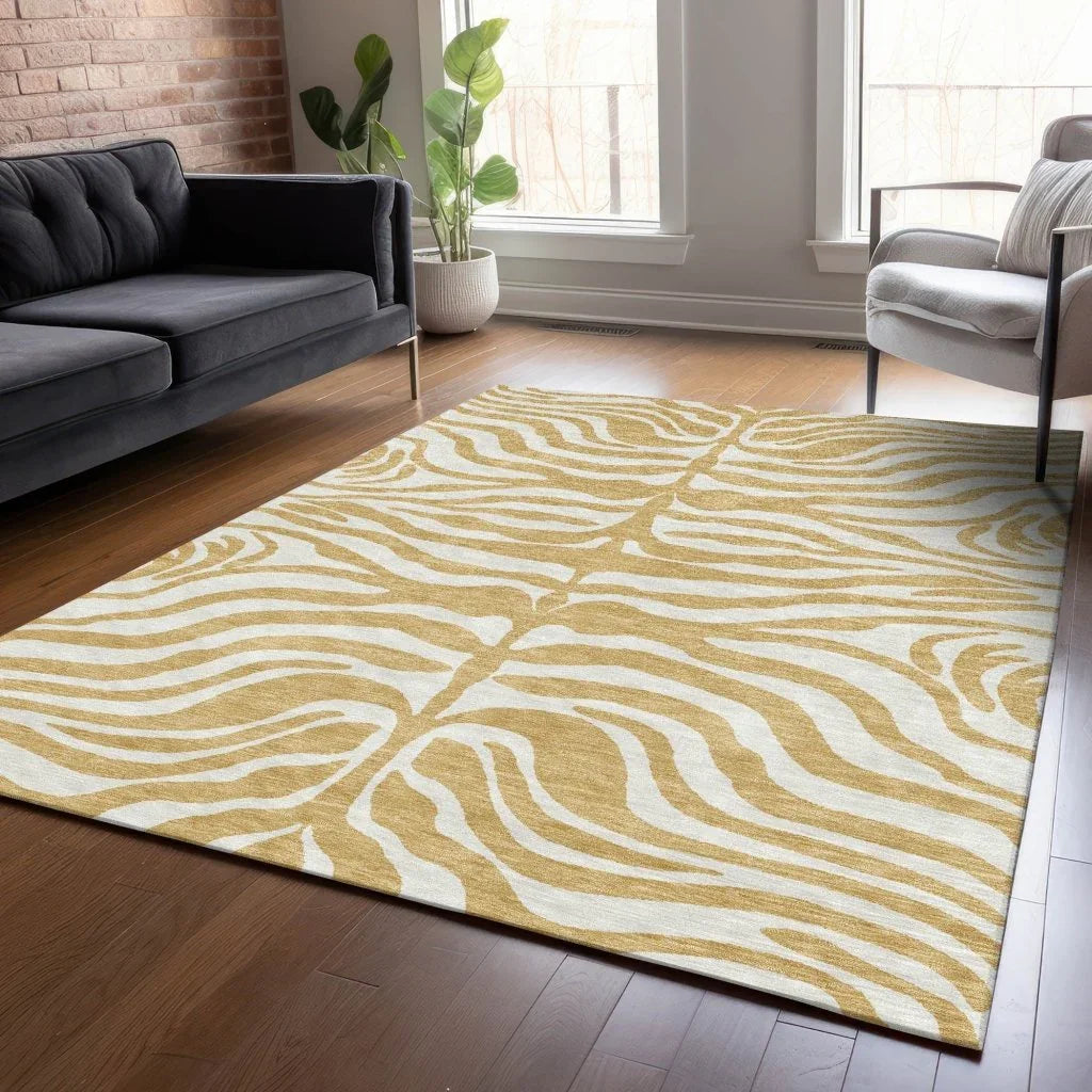 LOOMLAN Rugs Solstice Gold Washable Indoor-Outdoor Rug