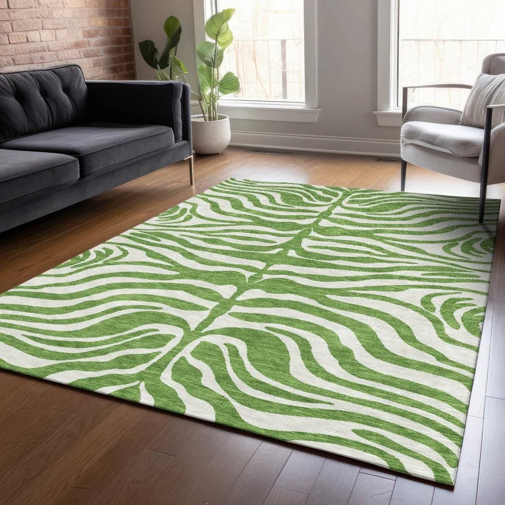 LOOMLAN Rugs Solstice Green Washable Indoor-Outdoor Rug