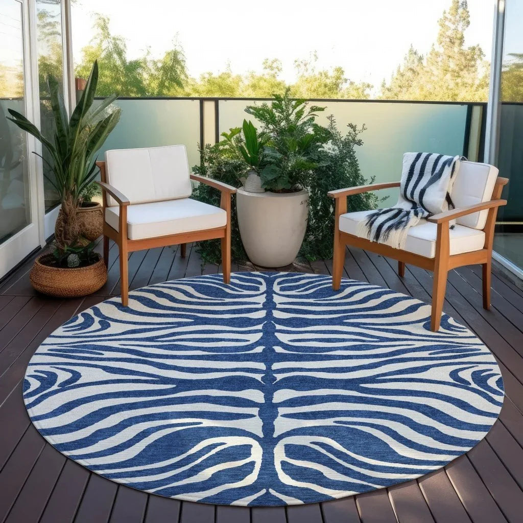 LOOMLAN Rugs Solstice Navy Washable Indoor-Outdoor Rug