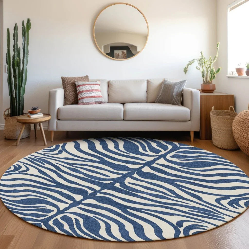 LOOMLAN Rugs Solstice Navy Washable Indoor-Outdoor Rug