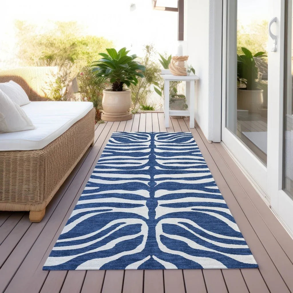 LOOMLAN Rugs Solstice Navy Washable Indoor-Outdoor Rug