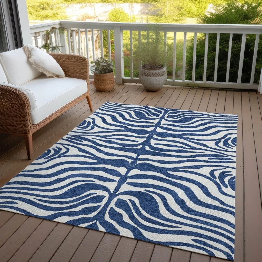 LOOMLAN Rugs Solstice Navy Washable Indoor-Outdoor Rug
