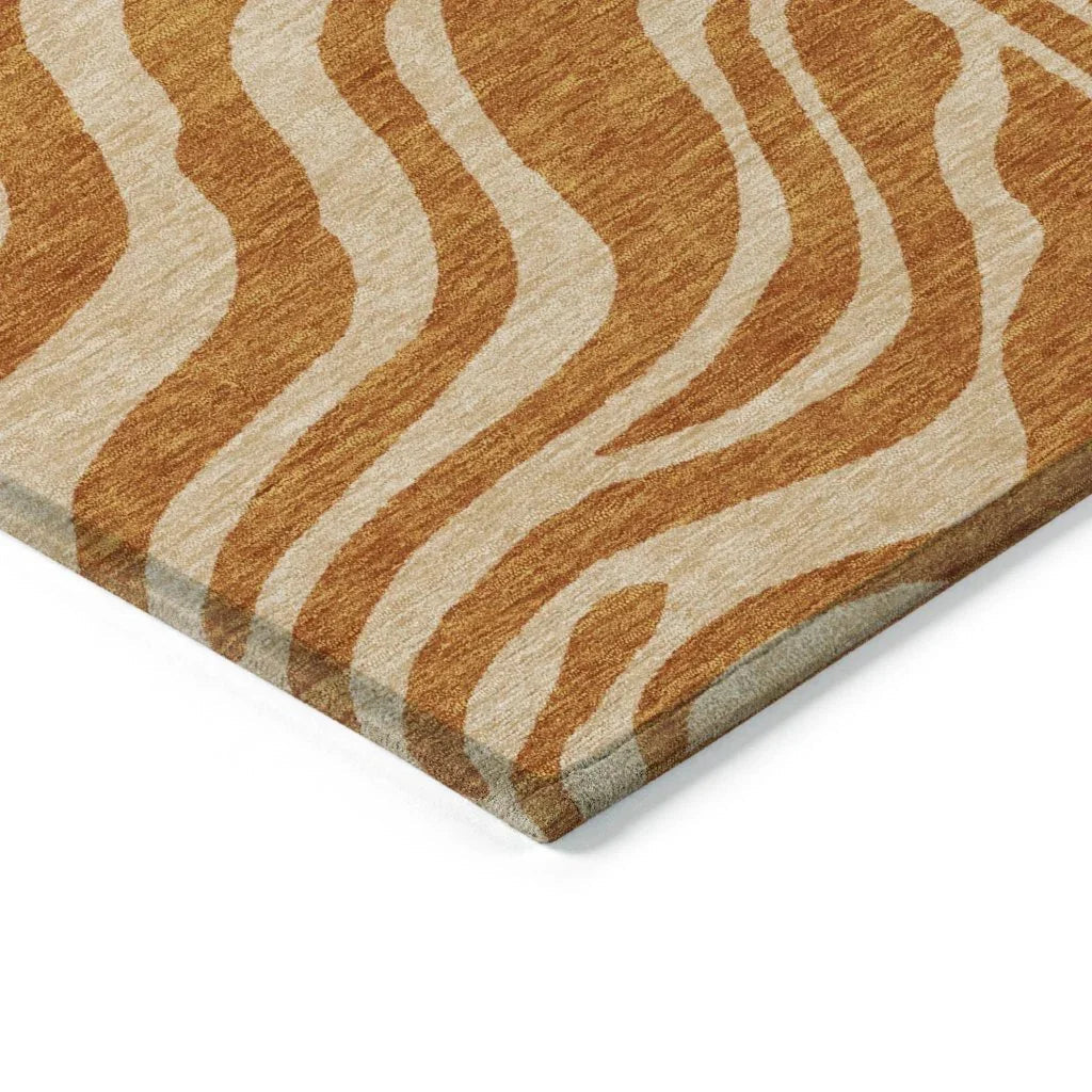 LOOMLAN Rugs Solstice Orange Washable Indoor-Outdoor Rug