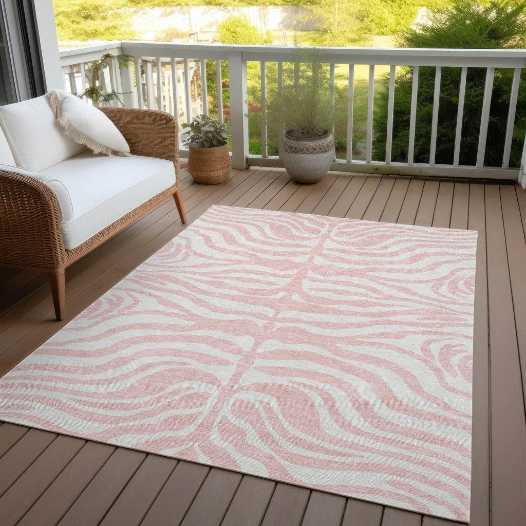 LOOMLAN Rugs Solstice Pink Washable Indoor-Outdoor Rug
