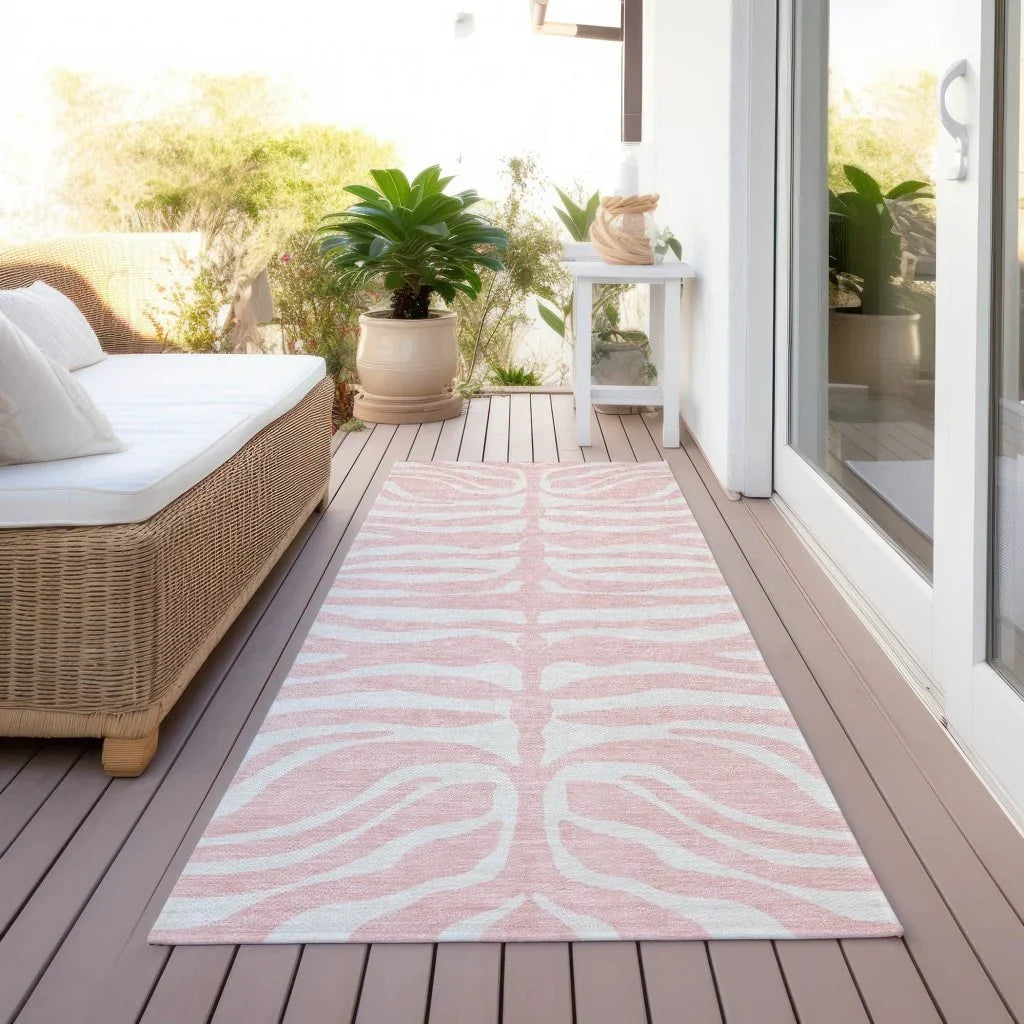 LOOMLAN Rugs Solstice Pink Washable Indoor-Outdoor Rug
