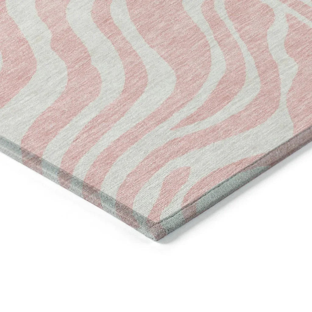LOOMLAN Rugs Solstice Pink Washable Indoor-Outdoor Rug