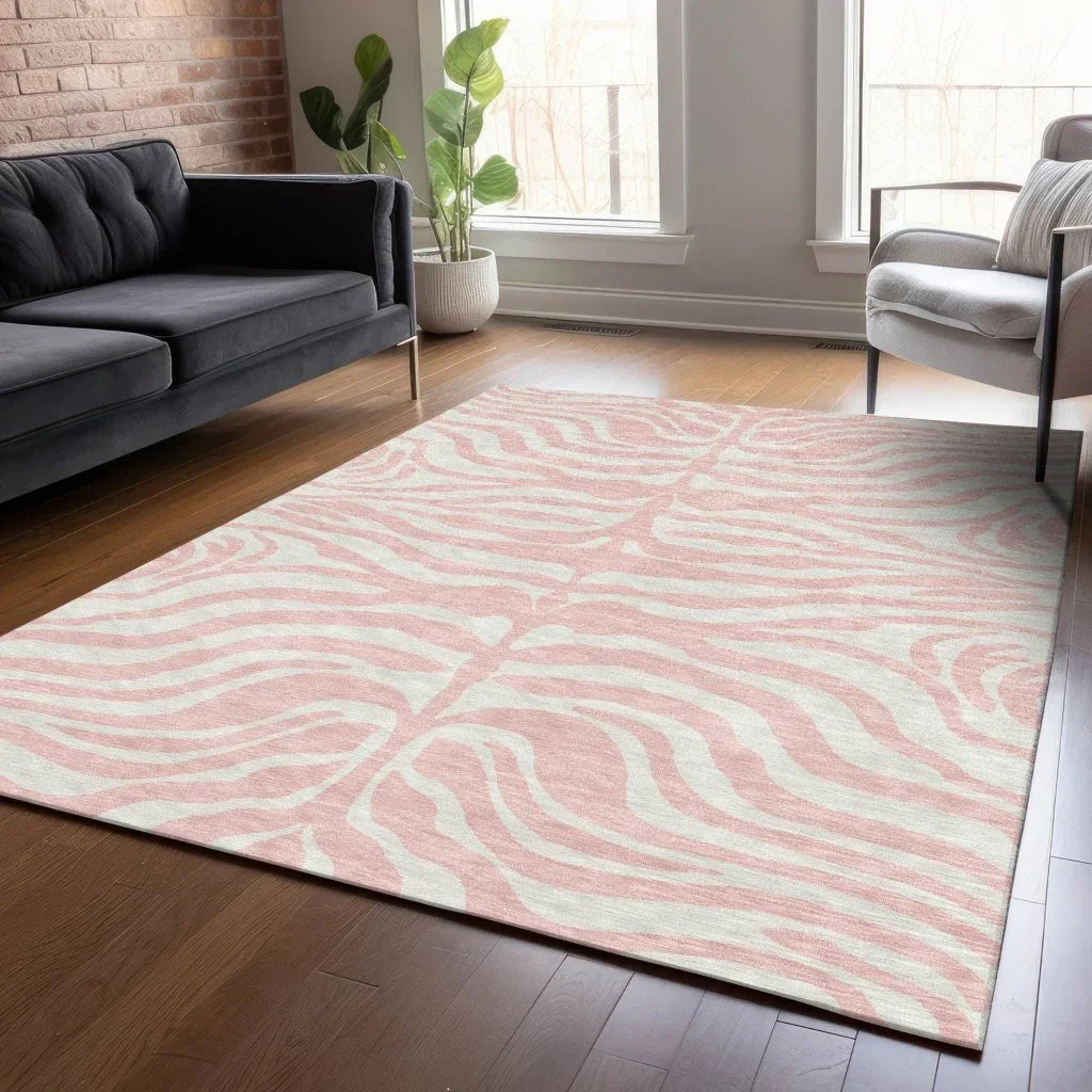 LOOMLAN Rugs Solstice Pink Washable Indoor-Outdoor Rug
