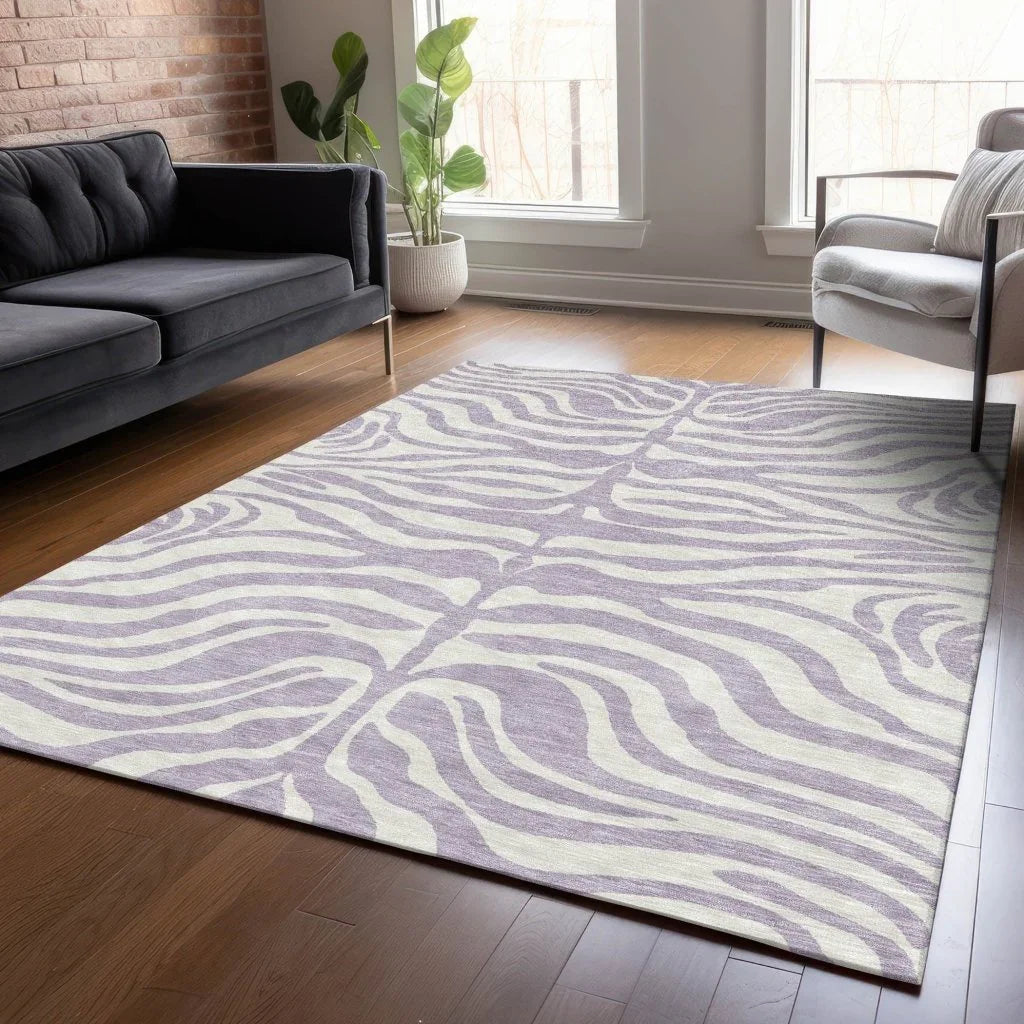 LOOMLAN Rugs Solstice Purple Washable Indoor-Outdoor Rug