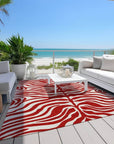 LOOMLAN Rugs Solstice Red Washable Indoor-Outdoor Rug