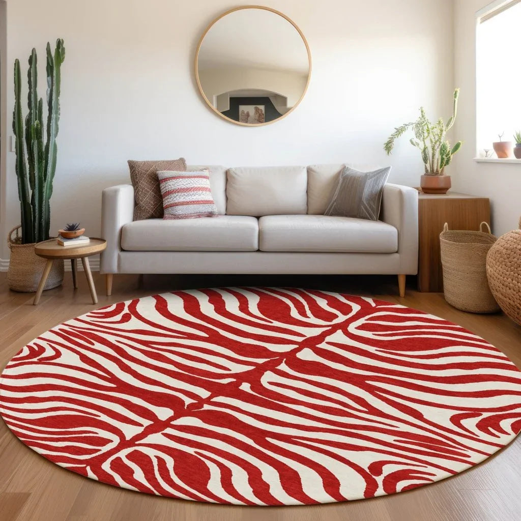 LOOMLAN Rugs Solstice Red Washable Indoor-Outdoor Rug