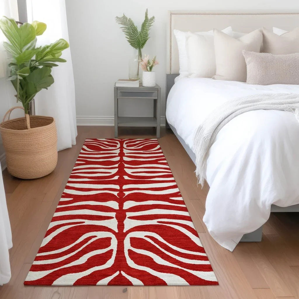 LOOMLAN Rugs Solstice Red Washable Indoor-Outdoor Rug