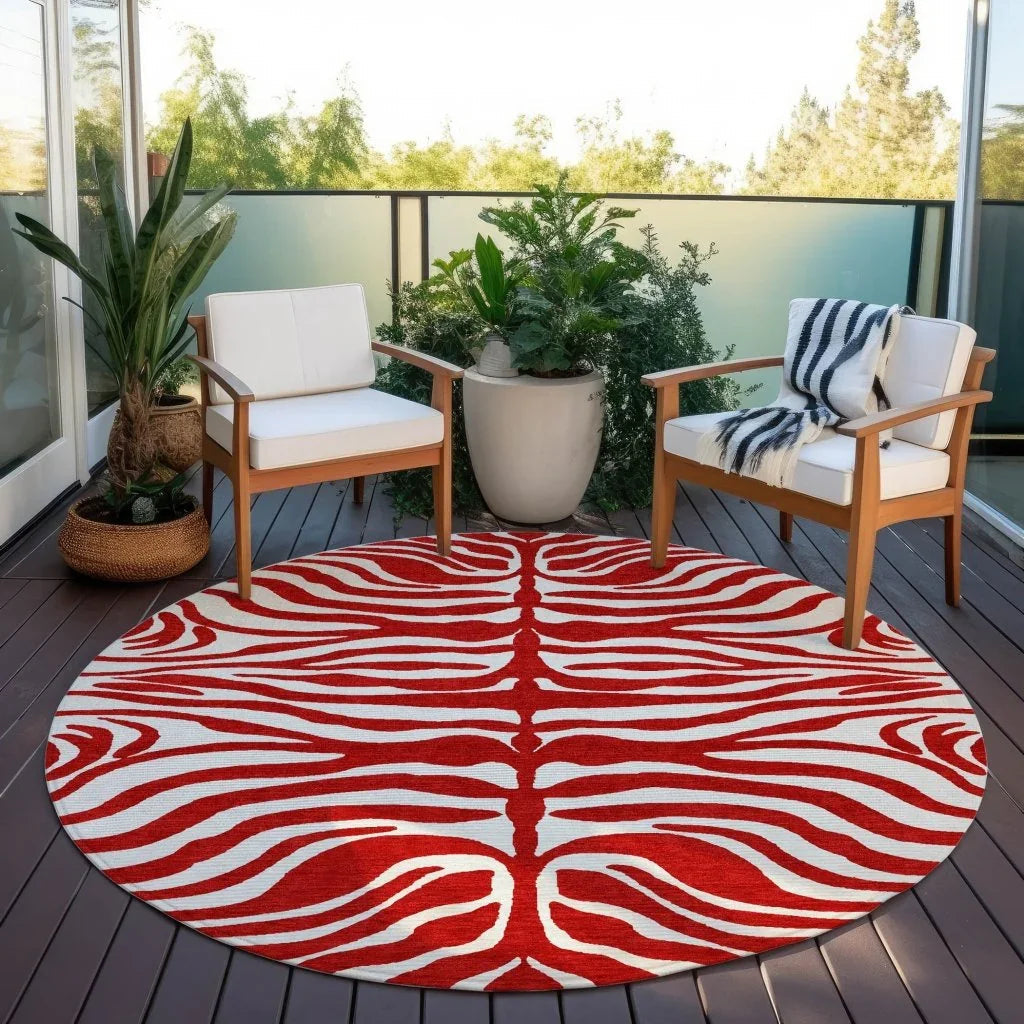 LOOMLAN Rugs Solstice Red Washable Indoor-Outdoor Rug