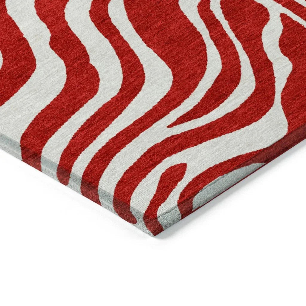 LOOMLAN Rugs Solstice Red Washable Indoor-Outdoor Rug