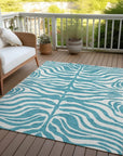 Solstice Teal Washable Indoor - Outdoor Rug - LOOMLAN - LOOMLAN Rugs - Outdoor Rugs