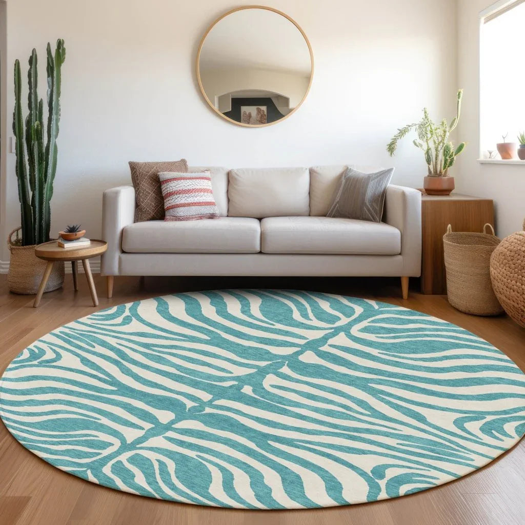 Solstice Teal Washable Indoor - Outdoor Rug - LOOMLAN - LOOMLAN Rugs - Outdoor Rugs