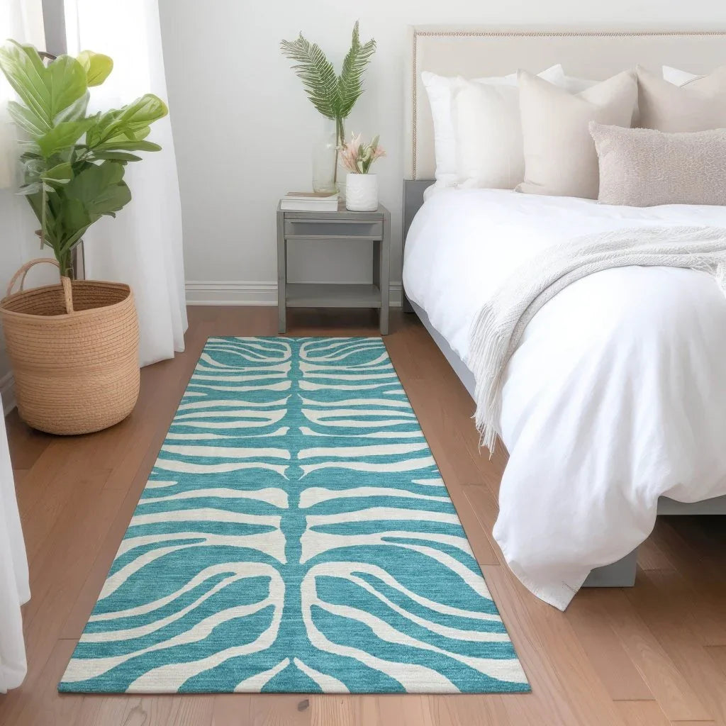 Solstice Teal Washable Indoor - Outdoor Rug - LOOMLAN - LOOMLAN Rugs - Outdoor Rugs