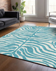 Solstice Teal Washable Indoor - Outdoor Rug - LOOMLAN - LOOMLAN Rugs - Outdoor Rugs