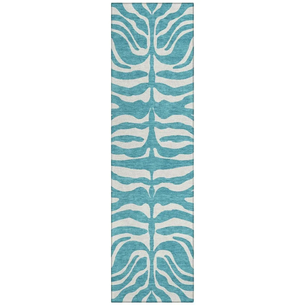 Solstice Teal Washable Indoor - Outdoor Rug - LOOMLAN - LOOMLAN Rugs - Outdoor Rugs