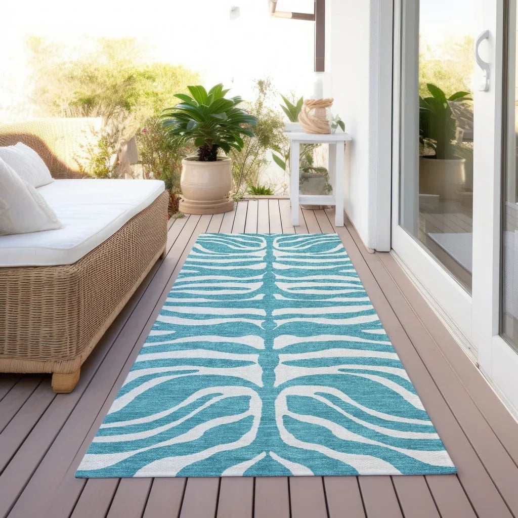 Solstice Teal Washable Indoor - Outdoor Rug - LOOMLAN - LOOMLAN Rugs - Outdoor Rugs