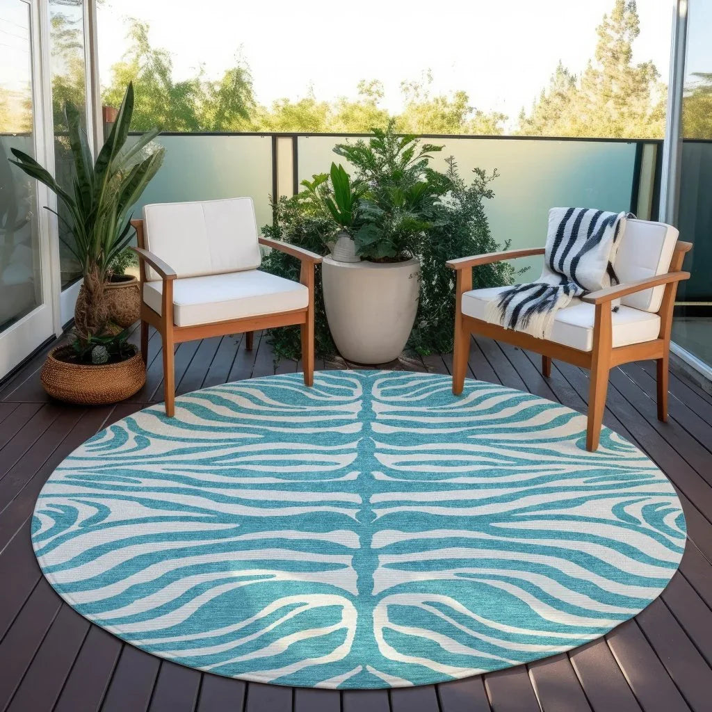 Solstice Teal Washable Indoor - Outdoor Rug - LOOMLAN - LOOMLAN Rugs - Outdoor Rugs